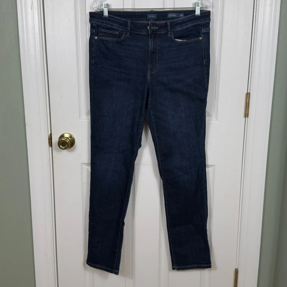 J.Jill Boyfriend Jeans Womens 10 Dark Blue Straight Leg Ankle Denim